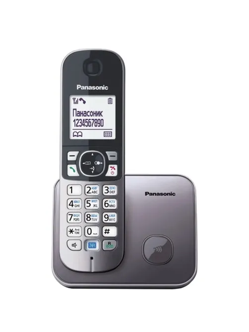 Радиотелефон PANASONIC KX-TG6811RUM, память 50 номеров, АОН, повтор, спикерфон, полифония, 10-100 м, серый