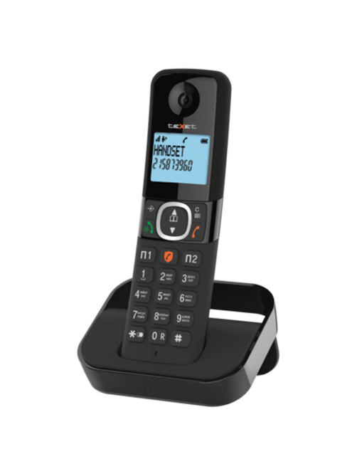 Радиотелефон TEXET TX-D5605A, память 100 номеров, АОН, повтор, спикерфон, часы/будильник, черный, 127220