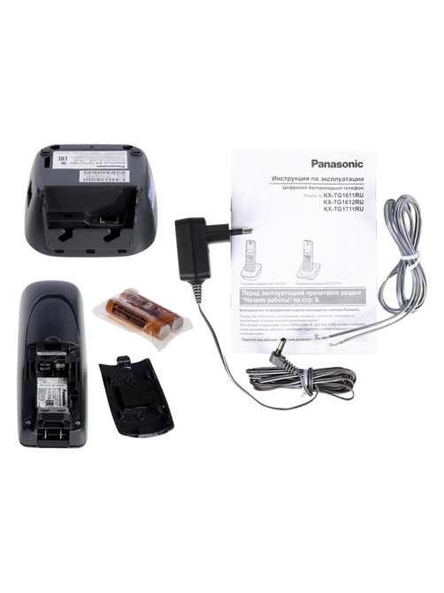Радиотелефон PANASONIC KX-TG1611RUH, память 50 номеров, АОН, повтор, часы/будильник, серый