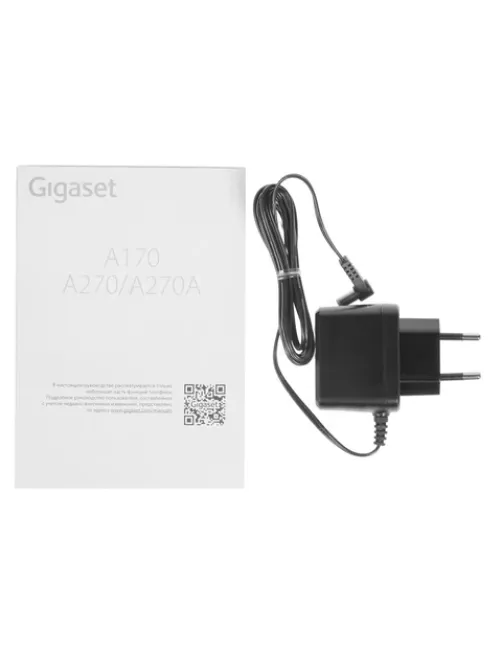Радиотелефон GIGASET A170, память 50 номеров, АОН, повтор, часы, черный, S30852-H2802-M2