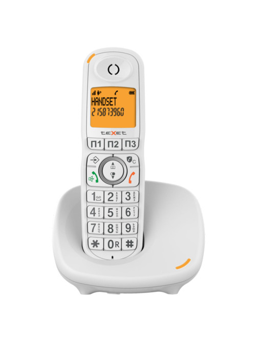 Радиотелефон TEXET TX-D8905A, память 100 номеров, АОН, повтор, спикерфон, часы/будильник, белый, 127224