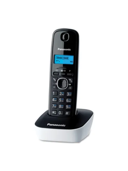 Радиотелефон PANASONIC KX-TG1611RUW, память 50 номеров, АОН, повтор, часы/будильник, белый