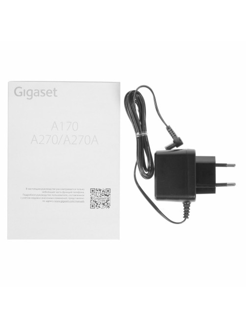 Радиотелефон GIGASET A170, память 50 номеров, АОН, повтор, часы, черный, S30852-H2802-M2