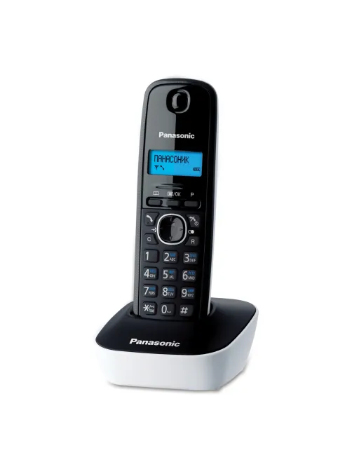 Радиотелефон PANASONIC KX-TG1611RUW, память 50 номеров, АОН, повтор, часы/будильник, белый