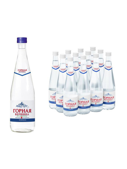 Вода негазированная минеральная ГОРНАЯ ВЕРШИНА, 0,5 л, стеклянная бутылка, 1112