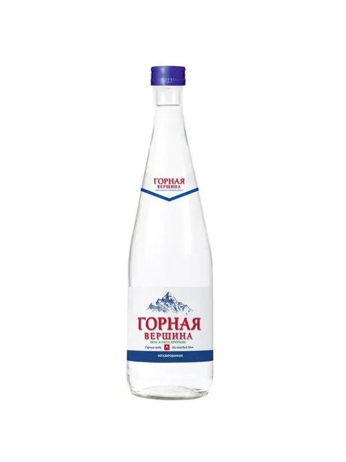 Вода негазированная минеральная ГОРНАЯ ВЕРШИНА, 0,5 л, стеклянная бутылка, 1112