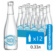 Вода негазированная питьевая BONA AQUA 0,33 л, стеклянная бутылка, 2418801