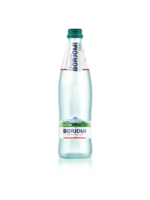 Вода ГАЗИРОВАННАЯ минеральная BORJOMI 0,33 л, стеклянная бутылка
