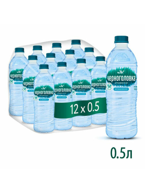 Вода негазированная питьевая ЧЕРНОГОЛОВКА, 0,5 л