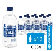 Вода негазированная питьевая LEGEND OF BAIKAL 0,33 л, УТ-00000514