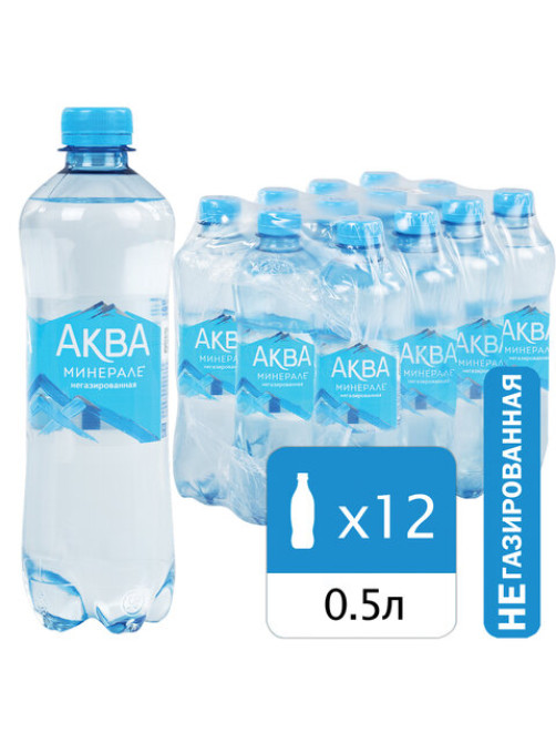 Вода негазированная питьевая AQUA MINERALE 0,5 л, 340038166