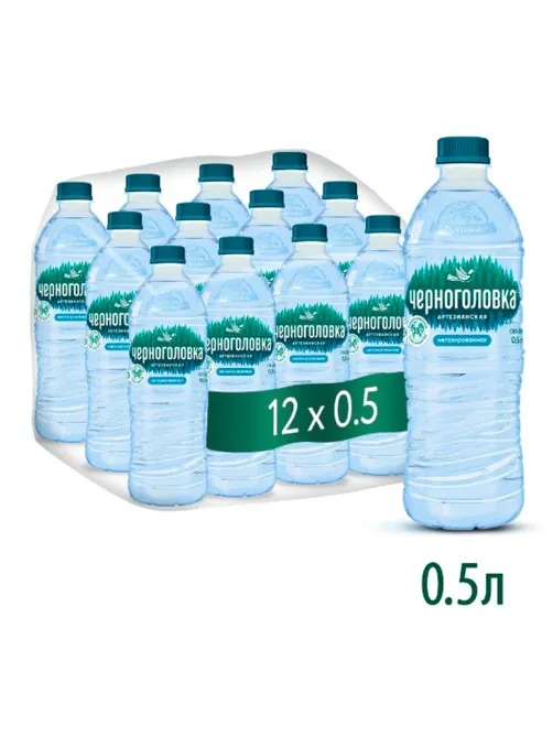 Вода негазированная питьевая ЧЕРНОГОЛОВКА, 0,5 л