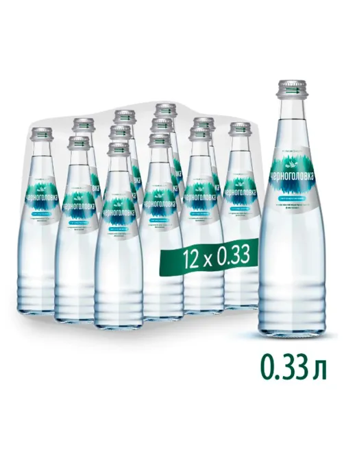 Вода негазированная минеральная ЧЕРНОГОЛОВКА, 0,33 л, стеклянная бутылка