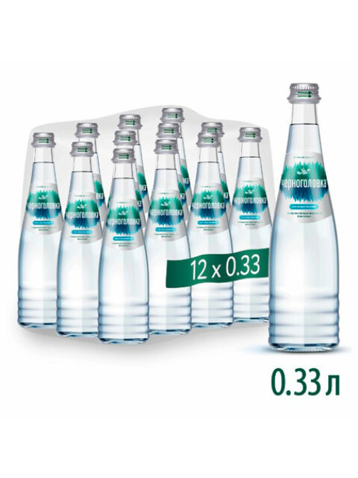 Вода негазированная минеральная ЧЕРНОГОЛОВКА, 0,33 л, стеклянная бутылка