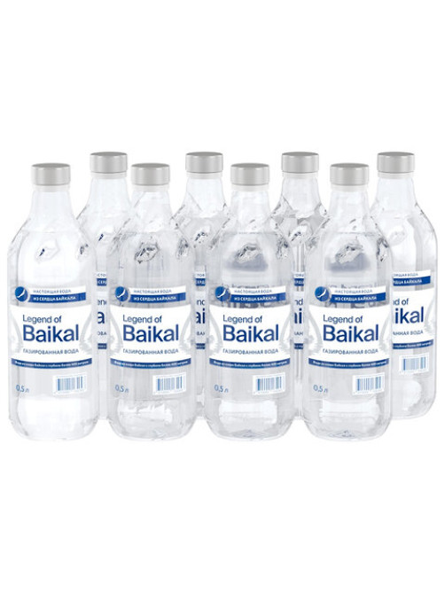 Вода ГАЗИРОВАННАЯ питьевая LEGEND OF BAIKAL 0,5 л, стеклянная бутылка, УТ-00001404