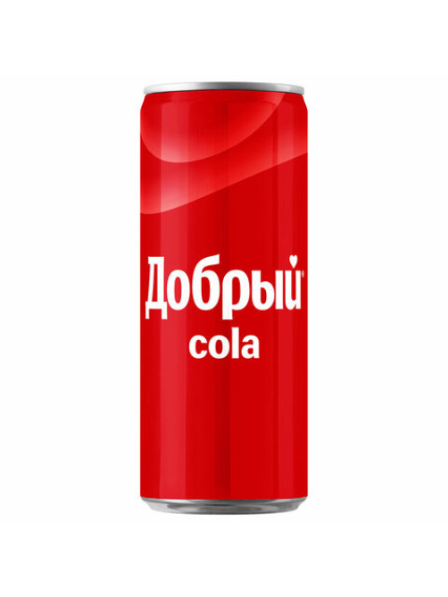 Напиток газированный ДОБРЫЙ КОЛА, 0,33 л, железная банка, 2412101
