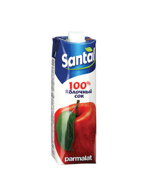 Сок SANTAL (Сантал), яблочный, 1 л, для детского питания, тетра-пак, 547716