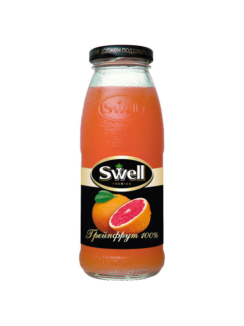 Сок грейпфрутовый SWELL с мякотью в стеклянной бутылке 0,25 л, 4040207370