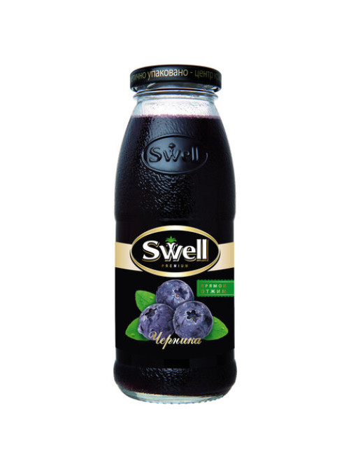 Нектар черничный SWELL прямого отжима в стеклянной бутылке 0,25 л, 4040221170