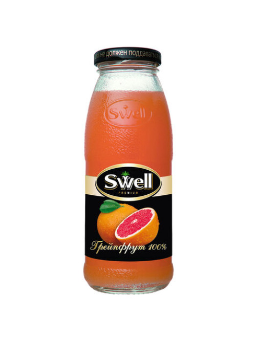 Сок грейпфрутовый SWELL с мякотью в стеклянной бутылке 0,25 л, 4040207370