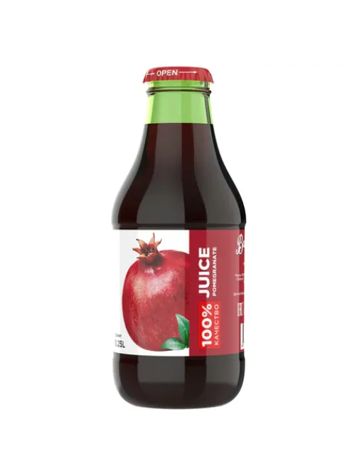 Сок BARINOFF Гранатовый, с сахаром, 0,25 л, стеклянная бутылка, 264