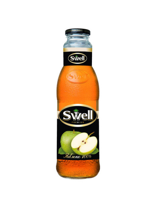 Сок яблочный SWELL осветленный в стеклянной бутылке 0,75 л, для детского питания, 4040180070
