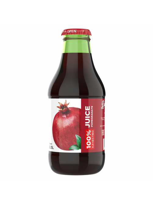 Сок BARINOFF Гранатовый, с сахаром, 0,25 л, стеклянная бутылка, 264