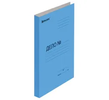 Скоросшиватель картонный мелованный BRAUBERG, гарантированная плотность 360 г/м2, синий, до 200 листов, 121518