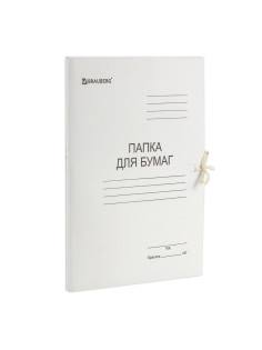 Папка для бумаг с завязками картонная мелованная BRAUBERG, 280 г/м2, до 200 листов, 110924
