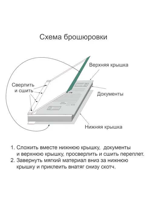 Папка архивная для переплета А4 (310х215 мм), 50 мм, без клапанов, переплетный картон/бумвинил