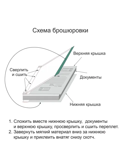 Папка архивная для переплета А4 (310х215 мм), 100 мм, без клапанов, переплетный картон/бумвинил, 1258