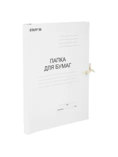 Папка для бумаг с завязками картонная STAFF, гарантированная плотность 220 г/м2, до 200 л., 126525