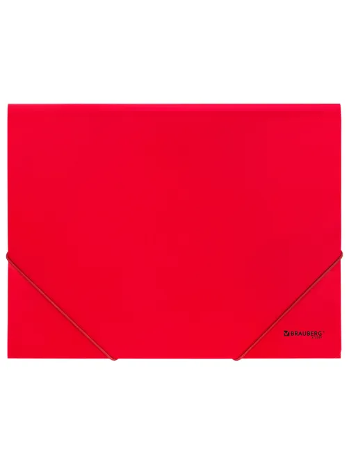 Папка на резинках А4 BRAUBERG UNIVERSAL, красная, до 300 листов, 0,5 мм, 273039