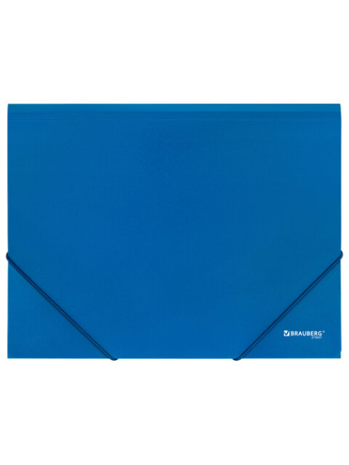Папка на резинках А4 BRAUBERG UNIVERSAL, синяя, до 300 листов, 0,5 мм, 273037