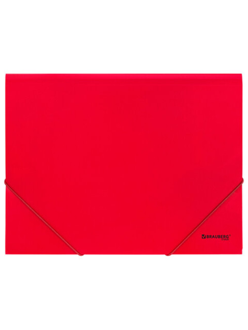 Папка на резинках А4 BRAUBERG UNIVERSAL, красная, до 300 листов, 0,5 мм, 273039