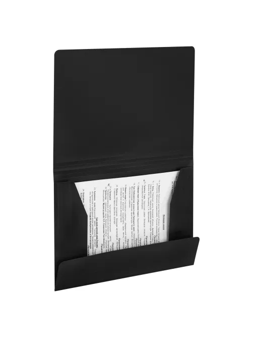Папка на резинках А4 BRAUBERG UNIVERSAL, черная, до 300 листов, 0,5 мм, 273038