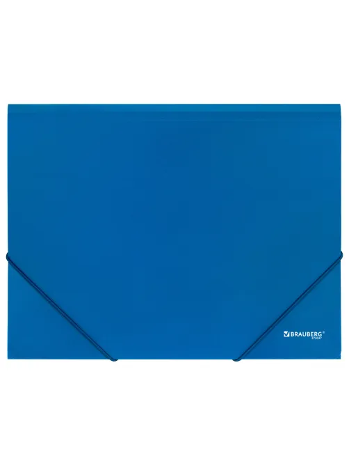 Папка на резинках А4 BRAUBERG UNIVERSAL, синяя, до 300 листов, 0,5 мм, 273037