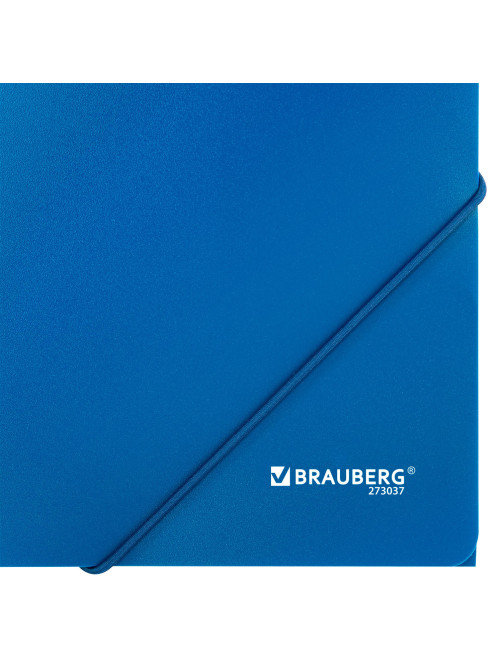 Папка на резинках А4 BRAUBERG UNIVERSAL, синяя, до 300 листов, 0,5 мм, 273037