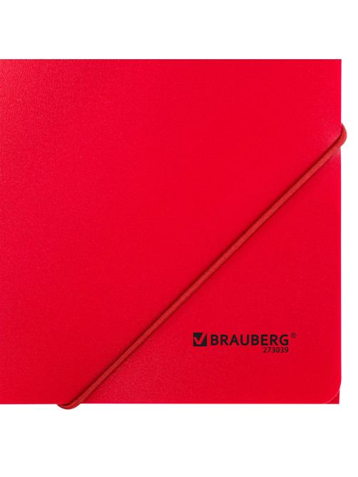 Папка на резинках А4 BRAUBERG UNIVERSAL, красная, до 300 листов, 0,5 мм, 273039