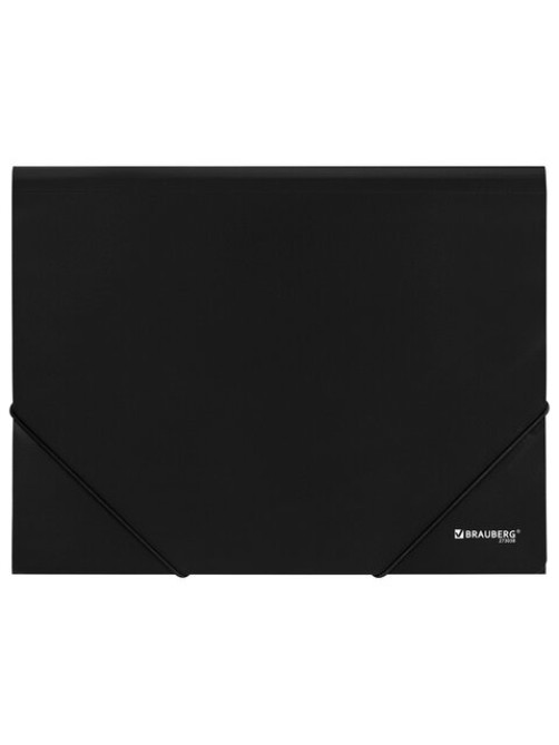 Папка на резинках А4 BRAUBERG UNIVERSAL, черная, до 300 листов, 0,5 мм, 273038