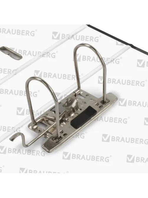 Папка-регистратор BRAUBERG, усиленный корешок, мраморное покрытие, 80 мм, с уголком, черная, 227188