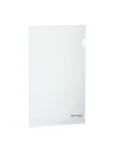 Папка-уголок плотная BRAUBERG SUPER, 0,18 мм, прозрачная, 270478