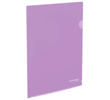Папка-уголок жесткая, непрозрачная, А4, цвет лиловый, 0,15 мм, BRAUBERG PASTEL, 272890