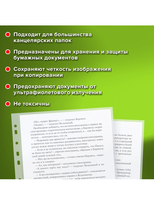 Папки-файлы перфорированные А4 STAFF 