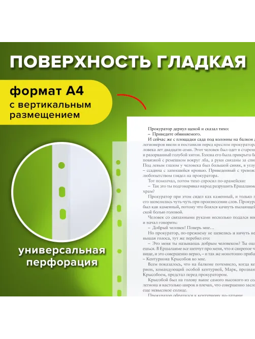 Папки-файлы перфорированные, А4, STAFF 