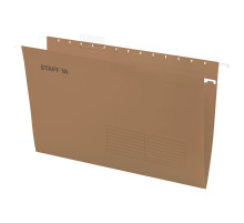 Подвесные папки A4/Foolscap (404х240 мм) до 80 л., КОМПЛЕКТ 10 шт., крафт-картон, STAFF, 270937