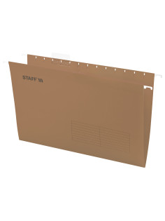 Подвесные папки A4/Foolscap (404х240 мм) до 80 л., КОМПЛЕКТ 10 шт., крафт-картон, STAFF, 270937