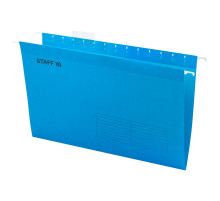 Подвесные папки А4/Foolscap (404х240 мм) до 80 л., КОМПЛЕКТ 10 шт., синие, картон, STAFF, 270933