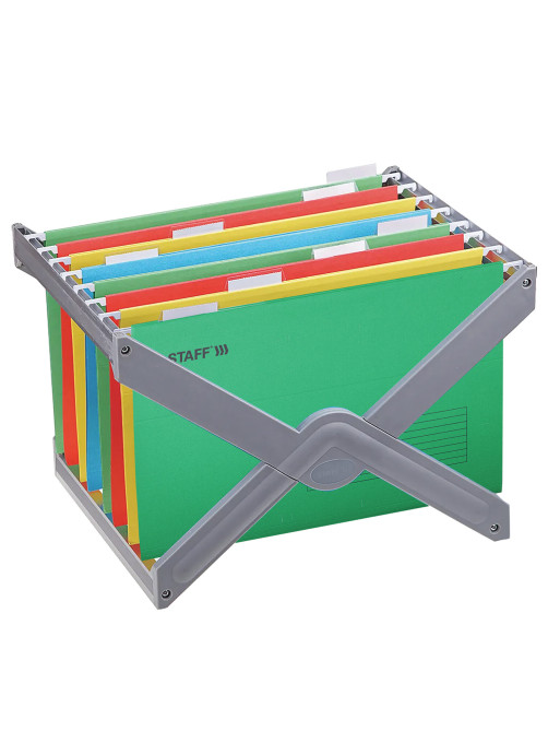 Подвесные папки A4/Foolscap (404х240 мм) до 80 л., КОМПЛЕКТ 10 шт., зеленые, картон, STAFF, 270934