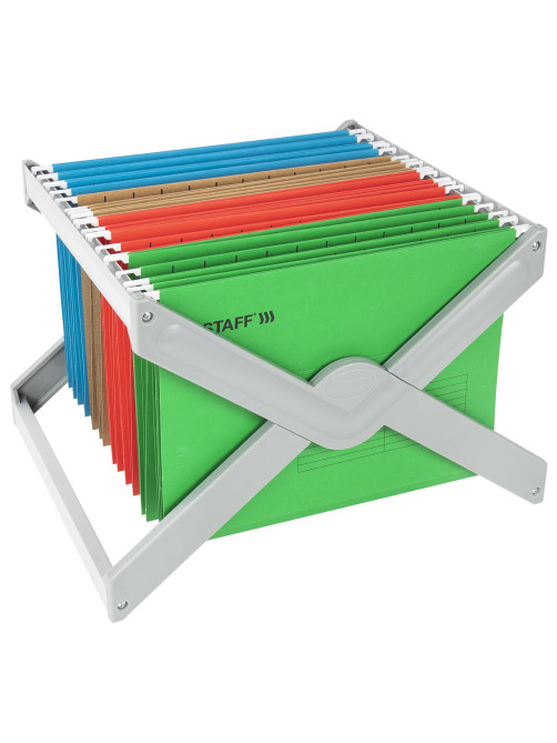 Подставка для подвесных папок STAFF, до 50 папок А4 / Foolscap, 406х307х290 мм, серая, 270939